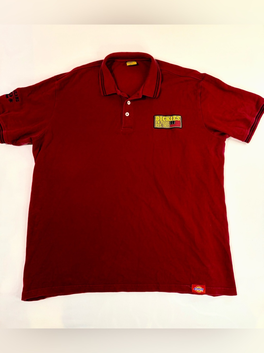 Vintage 90s Dickies Red Polo Shirt Size 2XL Rugby Style Made In USA Rare
